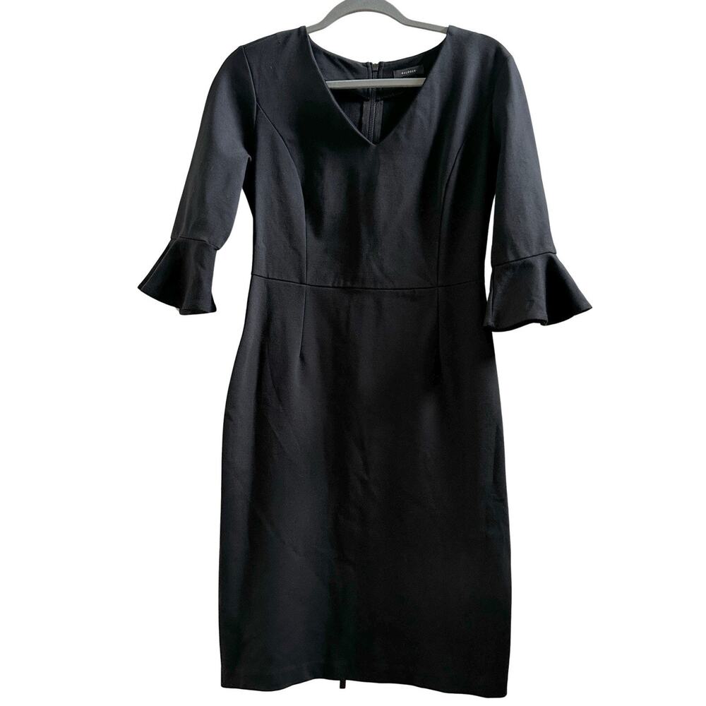 Halogen Black Sheath Dress Bell Sleeve Size 4